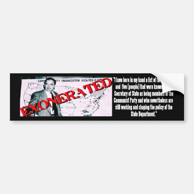 Joe Is Exonerated Bumper Sticker (Front)