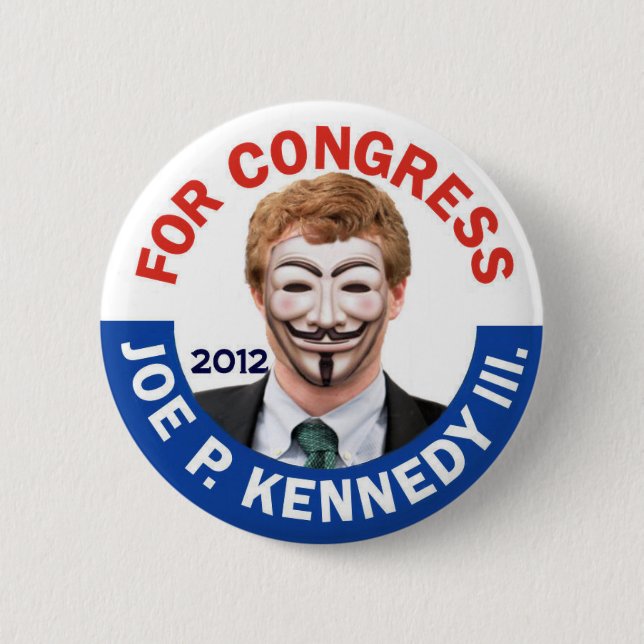 Joe Kennedy Anonymous Occupy Button (Front)