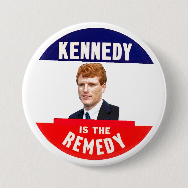 (Joe) Kennedy Is The Remedy Pinback Button (Front)