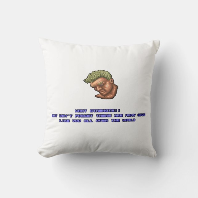 Joe KO'ed Throw Pillow (Front)