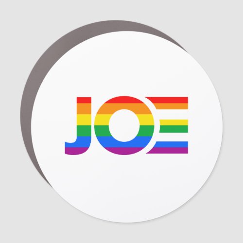 Joe LGBTQ Rainbow Pride Flag Car Magnet
