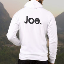 Joe. Name Word in black lettering on white