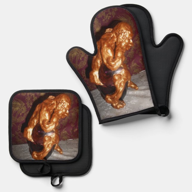 Joe Oven Mitt & Pot Holder Set (Front/Back)