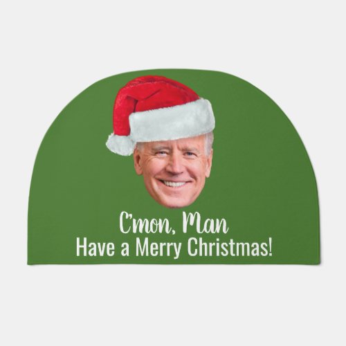 Joe Santa Hat _ Cmon Man Have a Merry Christmas Doormat