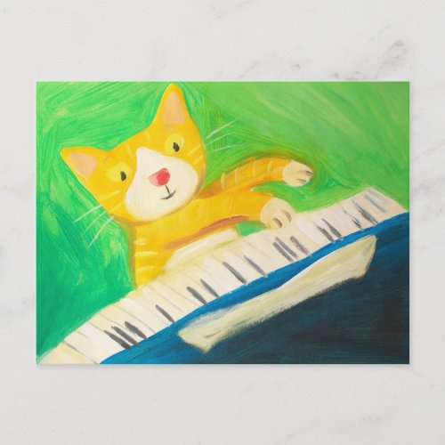 Joe the pianist cat postcard