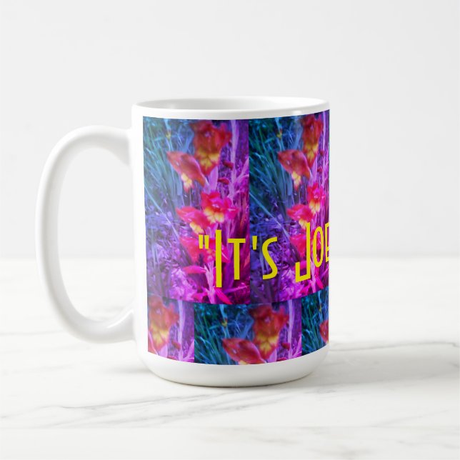Joe Time Mug (with rainbow floral filter) (Left)