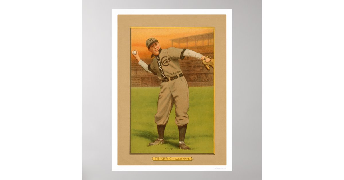 Joe Tinker Cubs Baseball 1911 Poster | Zazzle.com