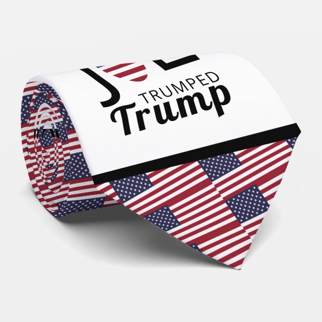 Joe Trumped Trump, American Flag Neck Tie (Rolled)