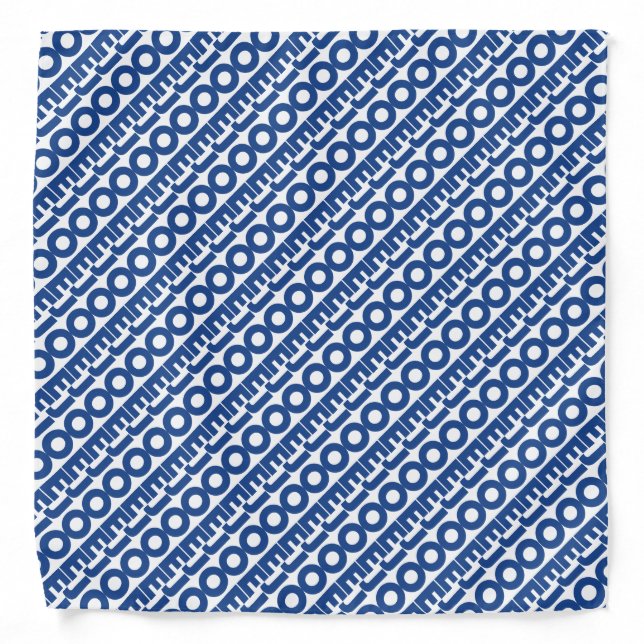 Joe white and blue modern typography pattern funny bandana (Front)