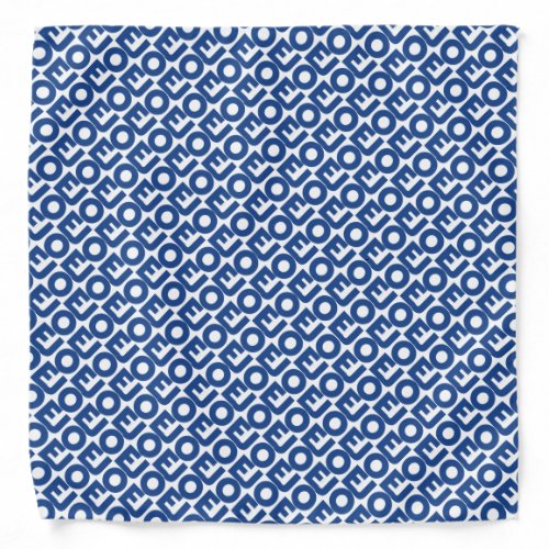 Joe white blue modern bold typography pattern fun  bandana