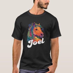 JOEL Cute Boy Name with beautiful Horse T-Shirt