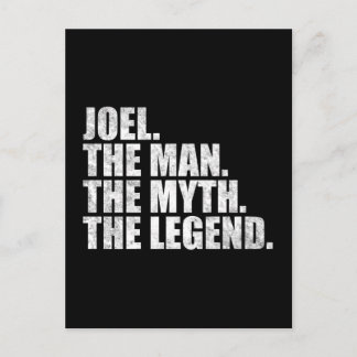 Joel name, Joel The Man The Myth The Legend Postcard