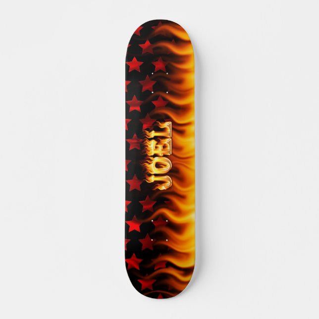 Joel skateboard fire and flames design. deck (Front)