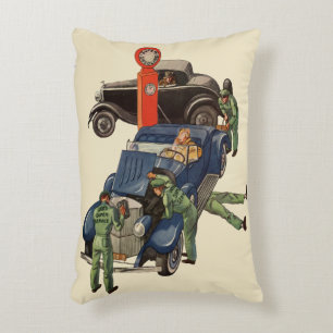 Joe's Full Service Gas Station, Vintage Business Accent Pillow