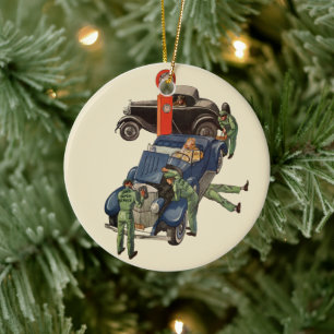 Joe's Full Service Gas Station, Vintage Business Ceramic Ornament