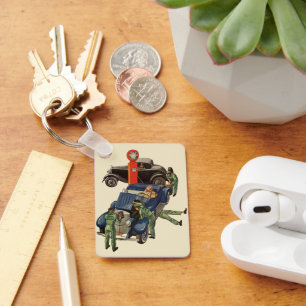 Joe's Full Service Gas Station, Vintage Business Keychain