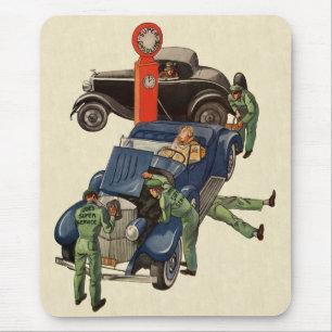 Joe's Full Service Gas Station, Vintage Business Mouse Pad