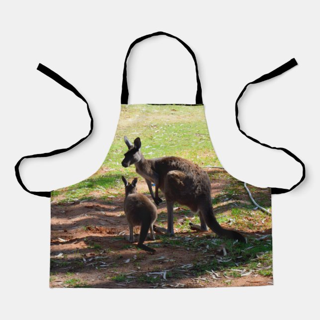 Joey And Mommy Kangaroo, Kids Full Print Apron (Front)