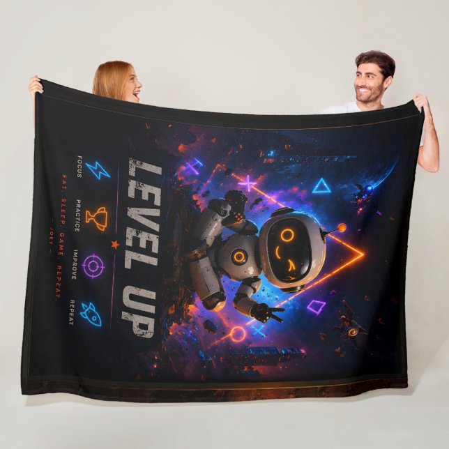 Joey level up gaming fleece blanket crayon crew co (In Situ)