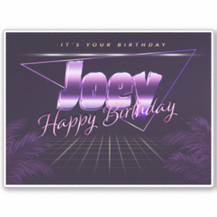 Joey Name first name purple retro sticker birthday