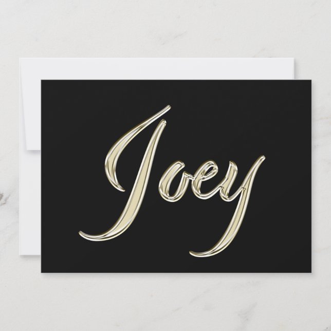 Joey Name white gold Handwriting Card (Front)