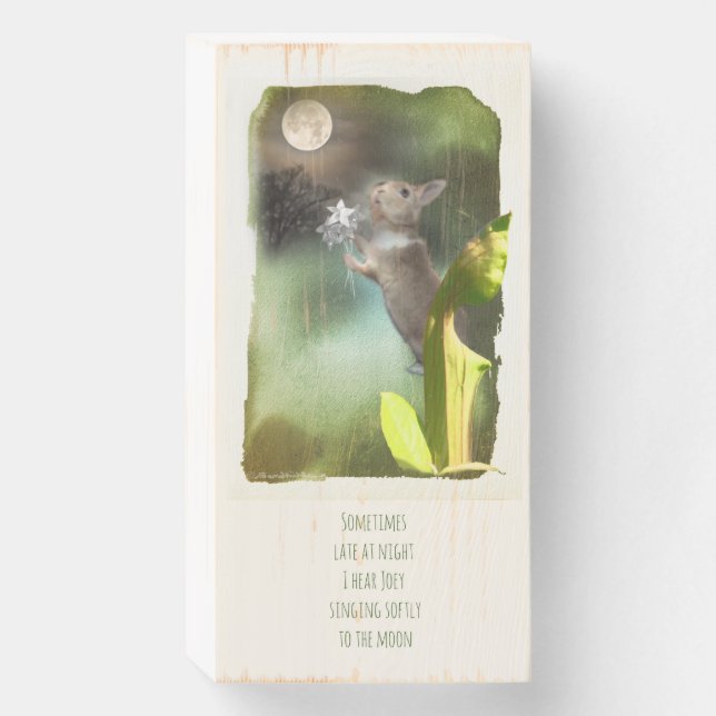 Joey Singing to the Moon Wooden Box Sign (Front Vertical)