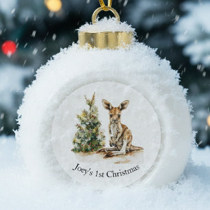Joey's First Christmas, custom Ceramic Ball Christmas Ornament
