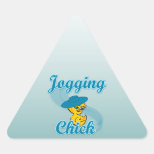 Jogging  Chick #3 Triangle Sticker