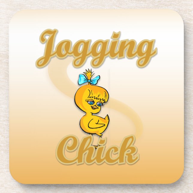 Jogging Chick  Beverage Coaster (Front)