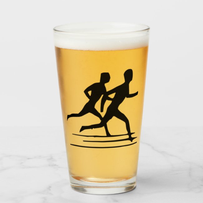 Jogging Drinking Glass Tumbler