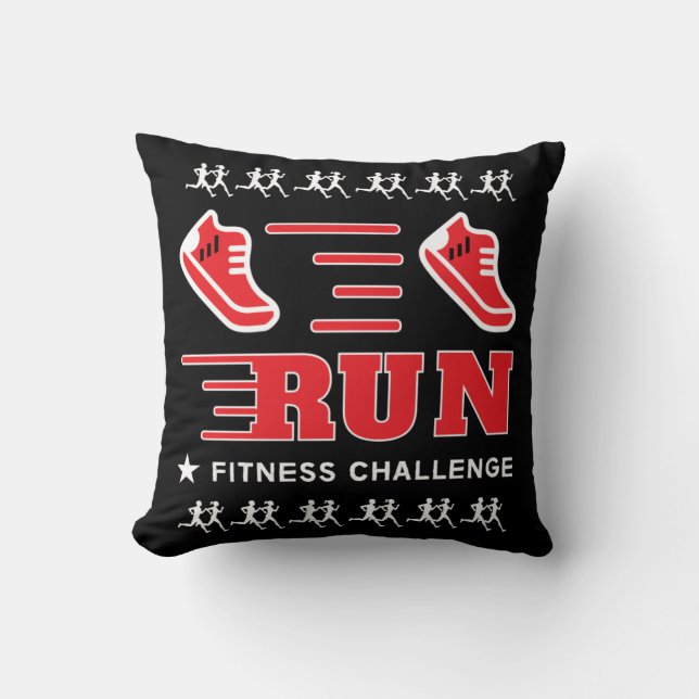 Jogging Get Fit Motivational Support Mug Throw Pil Throw Pillow (Front)