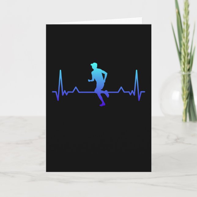 Jogging Heartbeat Funny Running Gift Card (Front)