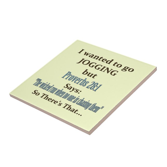Jogging Humor Ceramic Tile (Side)