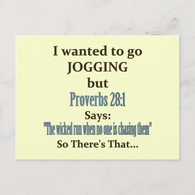 Jogging Humor Postcard (Front)