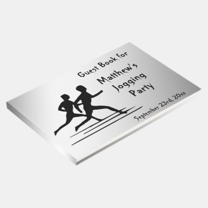 Jogging Party Silver Guest Book