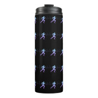 Jogging - Runners Silhouette with Heartbeat Black