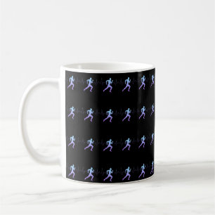 Jogging - Runners Silhouette with Heartbeat Coffee Mug