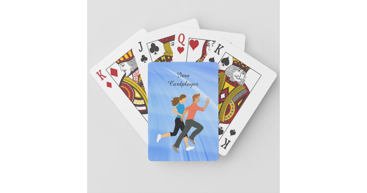Jogging Sports 2-Joggers personalize Playing Cards