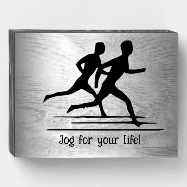 Jogging Wood Box Sign