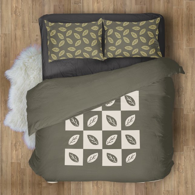 Johan Leafs TWArt Checkered DarkGreen Duvet Cover (Creator Uploaded)