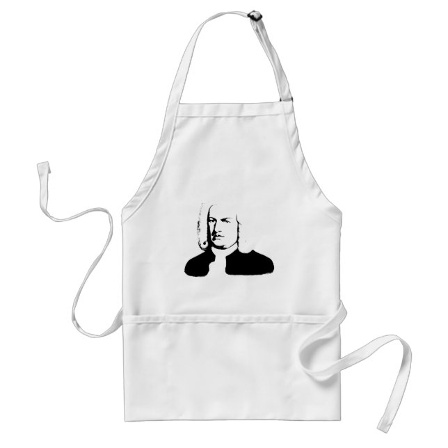 Johann Sebastian Bach abstrakt in Schwarz und weiß Adult Apron (Front)