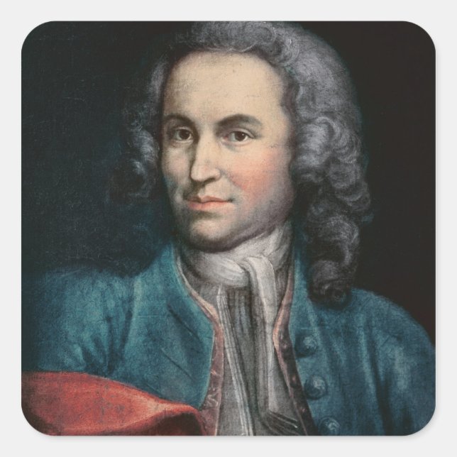 Johann Sebastian Bach  c.1715 Square Sticker (Front)