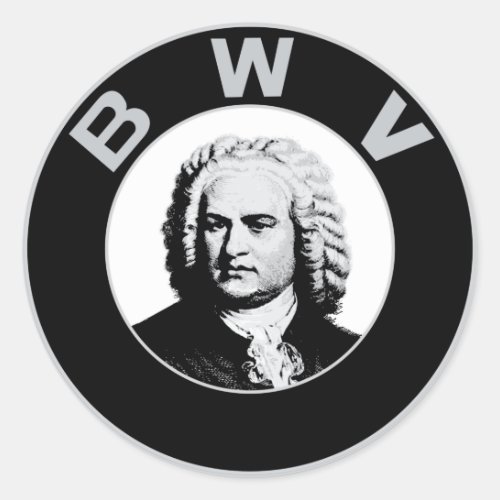 Johann Sebastian Bach Classic Round Sticker