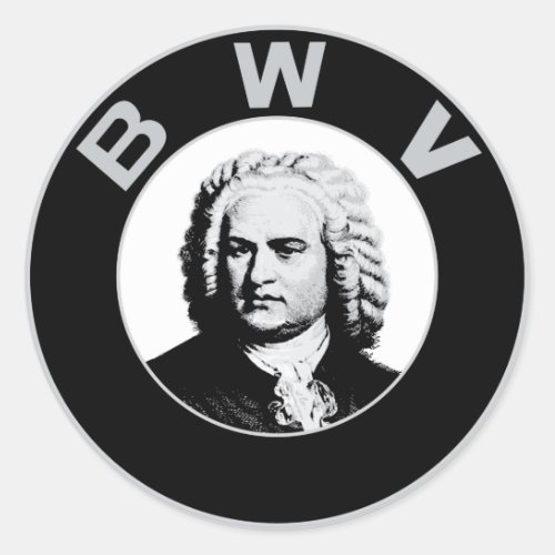 Johann Sebastian Bach Classic Round Sticker