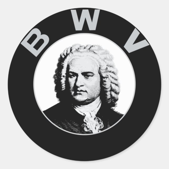 Johann Sebastian Bach Classic Round Sticker (Front)