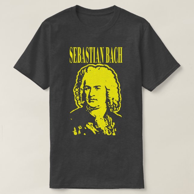 Johann Sebastian Bach Classical Grunge Style T-Shirt (Design Front)