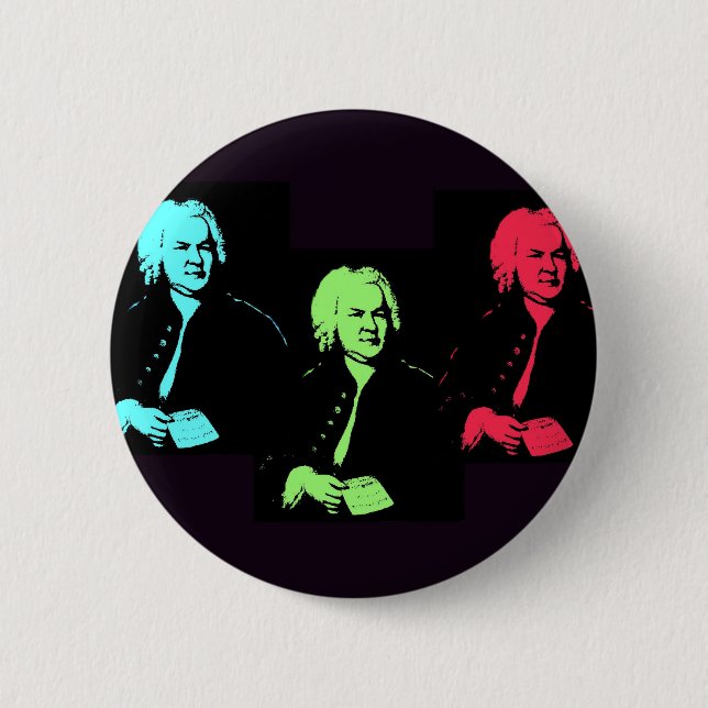 Johann Sebastian Bach Collage Button (Front)