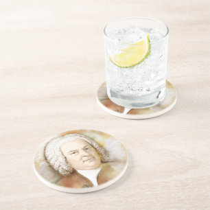 Johann Sebastian Bach im Aquarell Stil Drink Coaster