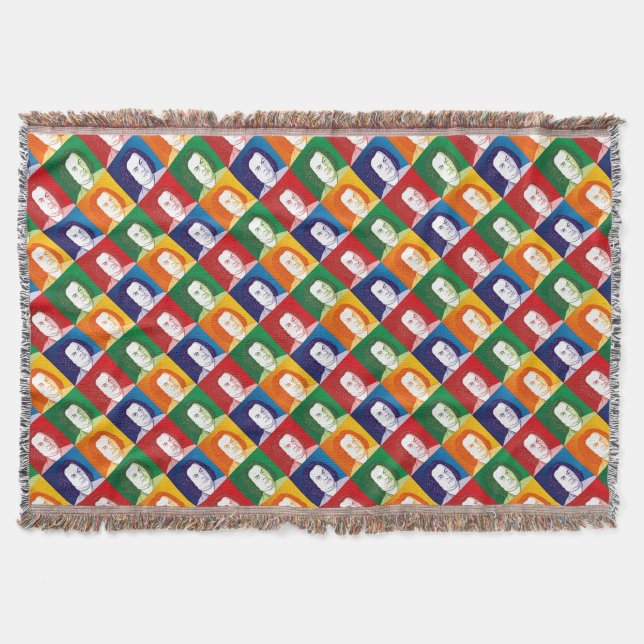 Johann Sebastian Bach im Cartoon Stil Throw Blanket (Front)