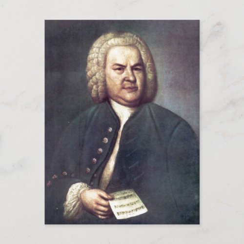 Johann Sebastian Bach im Jahre 1746 mit Rtselkan Postcard